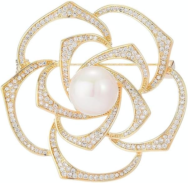 Flower Brooch for Women Rhinestone Flower Brooch Pins Floral Brooches Jewelry Gift for Mom Wife