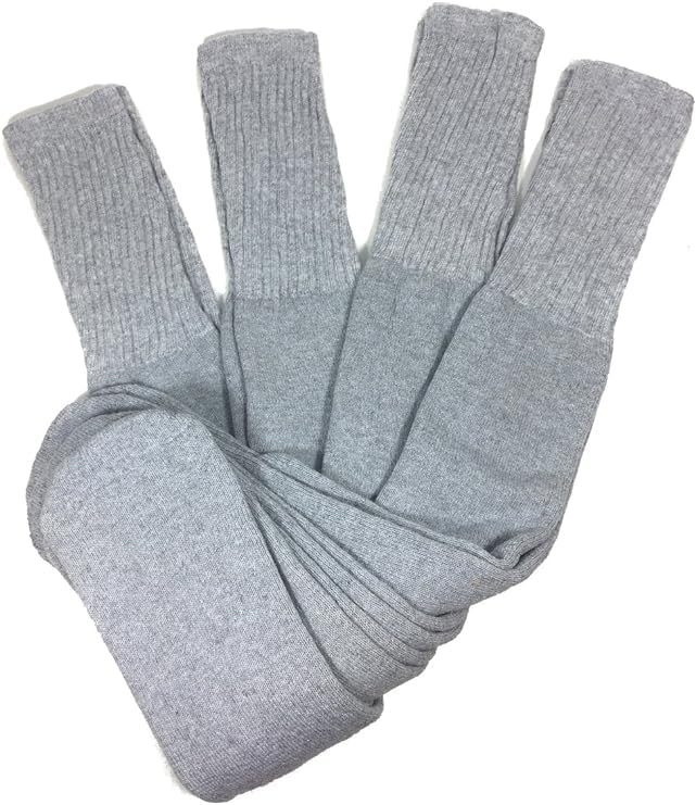 C&A COLLECTION Mens Big and Tall Sports Tube Socks Long Over the Calf - 24 inch (4 Pairs) (GREY)