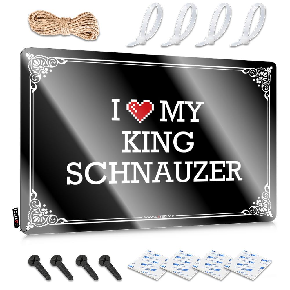 Fzfn Colour I Love My King Schnauzer Sweet Sleek - Front Yard Decor Vintage Wall Decor Wall Art Decoration(30X40cm)