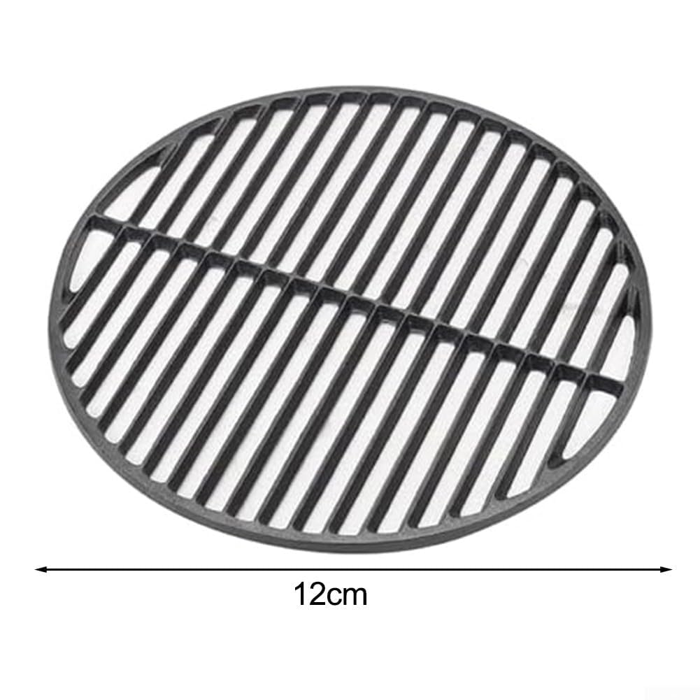 Heavy Du Czarny żeliwny ruszt do grillowania, 25 cm, okrągła kratka do grillowania Chal, solidny stojak do pieczenia mięsa, idealne akcesorium do gotowania na świeżym powietrzu