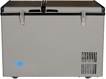 Whynter FM-62DZ 62 Quart Dual Zone Portable Refrigerator and Deep Freezer Chest, AC 110V/ DC 12V, Real Freezer for Car, Home, and RV,8F to 50F Temperature Range, Gray, Fridge + Power Supply Cord