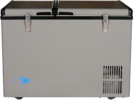 Whynter FM-62DZ 62 Quart Dual Zone Portable Refrigerator and Deep Freezer Chest, AC 110V/ DC 12V, Real Freezer for Car, Home, and RV,8F to 50F Temperature Range, Gray, Fridge + Power Supply Cord