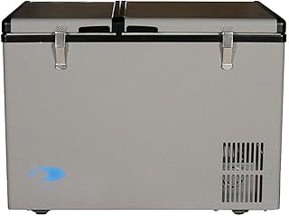 Whynter FM-62DZ 62 Quart Dual Zone Portable Refrigerator and Deep Freezer Chest, AC 110V/ DC 12V, Real Freezer for Car, Home, and RV, -8°F to 50°F Temperature Range, Gray, Fridge + Power Supply Cord