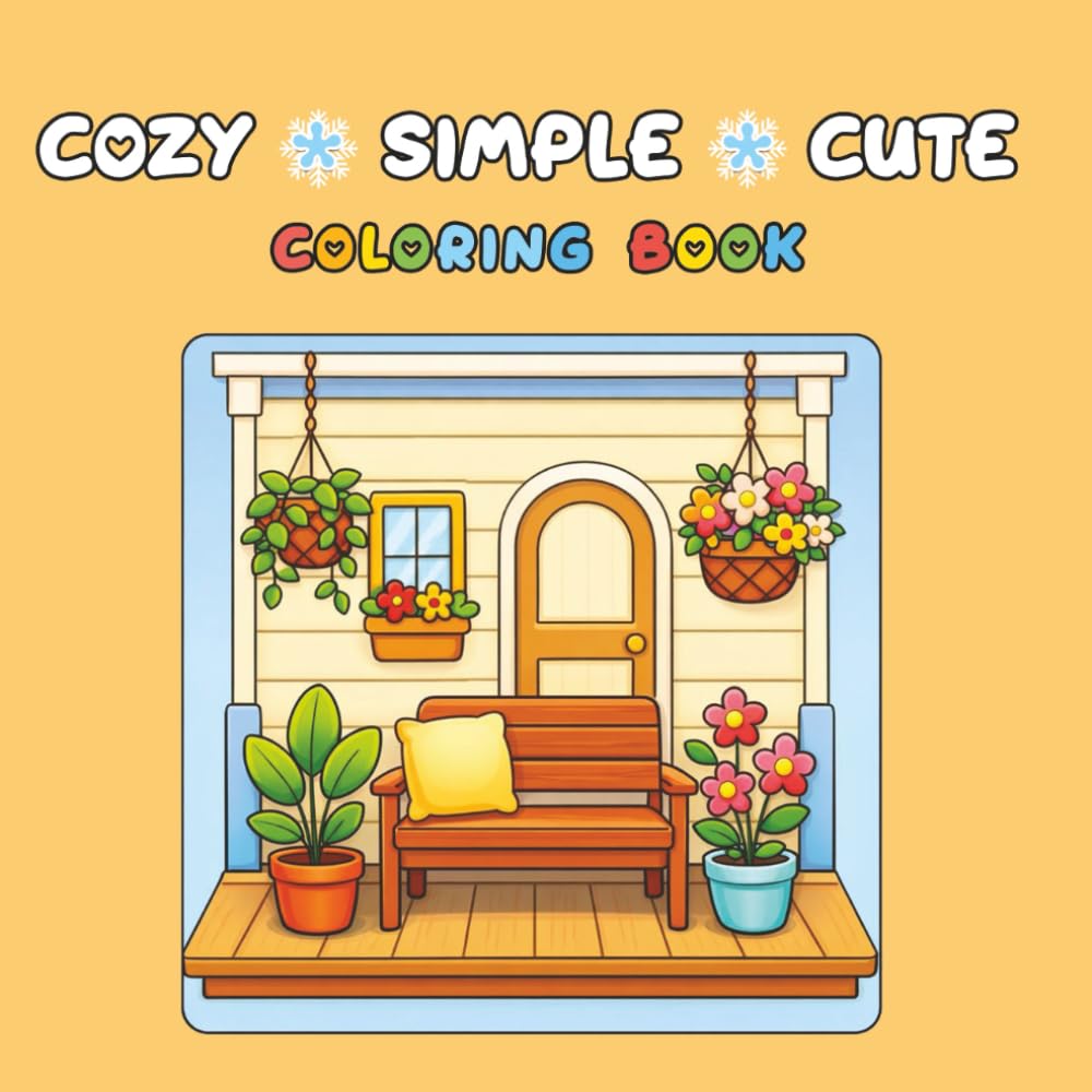 Cozy Spring Coloring Book: Cute & Cozy Floral Nature Coloring Book for Teen & Adults