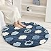 Poowe Kids Play Mat Baby Nursery Rug Round Educational Alphabet Soft Area Rug Non Slip for Children Toddlers Bedroom (Round 47.2