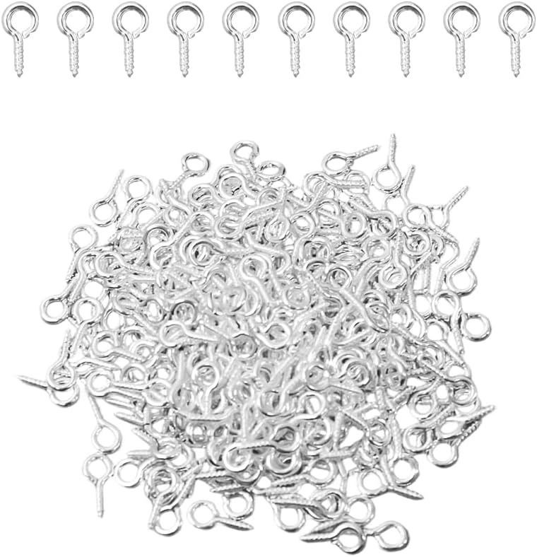 350pcs Gold Small Screw Eye Pins for Jewelry Making & DIY Crafts, Mini Eyelet Screws for Art Projects & Bead Charms, Tiny Eye Hooks, Mini Eyelet Hooks for Cork Top Bottles (5mm) image 5