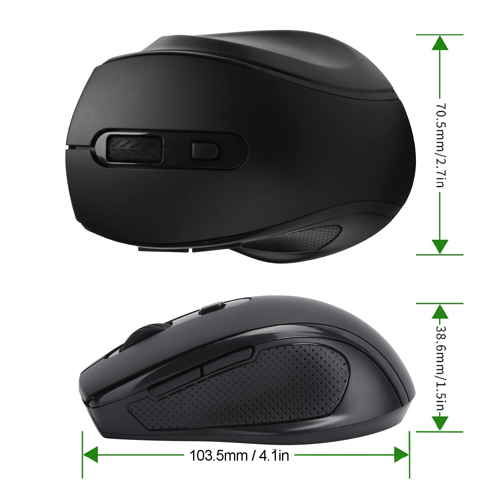 Souris Sans Fil Double Mode (2.4G + Bluetooth) – Silencieuse, DPI Réglable 800-1600, Ergonomique