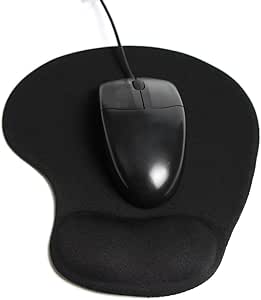 Ergonomic Mouse Pad with Gel Wrist Rest Support, Bidear Memory Foam 3D Non-Slip Rubber Base Gaming Mouse Mat for Computer &amp; Laptop (Black)
