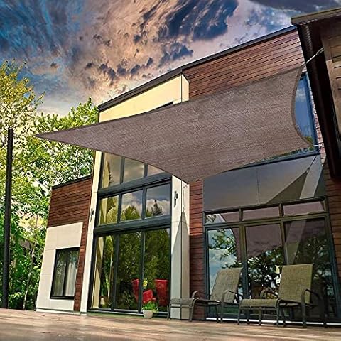 KOOL KOI SHADE Rectangle 12' x 16' Brown Sun Shade Sail Patio Garden Outdoor Cover Breathable UV Proctection Cover