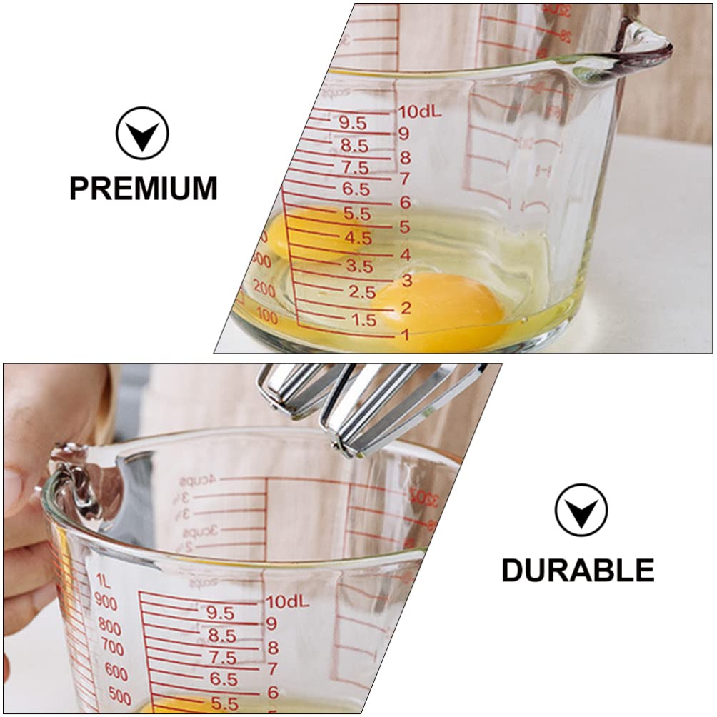 Zerodeko Glas Messbecher mit Großem Fassungsvermögen für Zuhause Küchenutensil mit Klaren Messmarkierungen für Milch und Kaffeemessungen Backzubehör