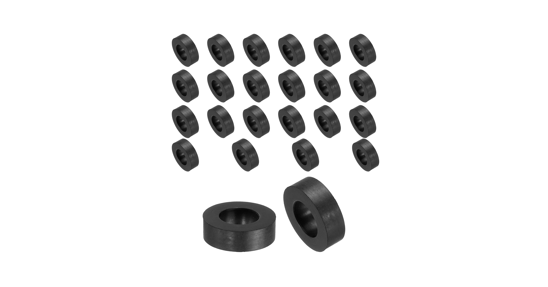 PATIKIL Multi Purpose Rubber Spacer, 20 Pcs 1"OD 0.31"ID 0.4"Thickness Neoprene Round Anti-Vibration Isolation Pads Isolator Rubber Bushings Spacer Washer For HVAC Bolts Car Accessories