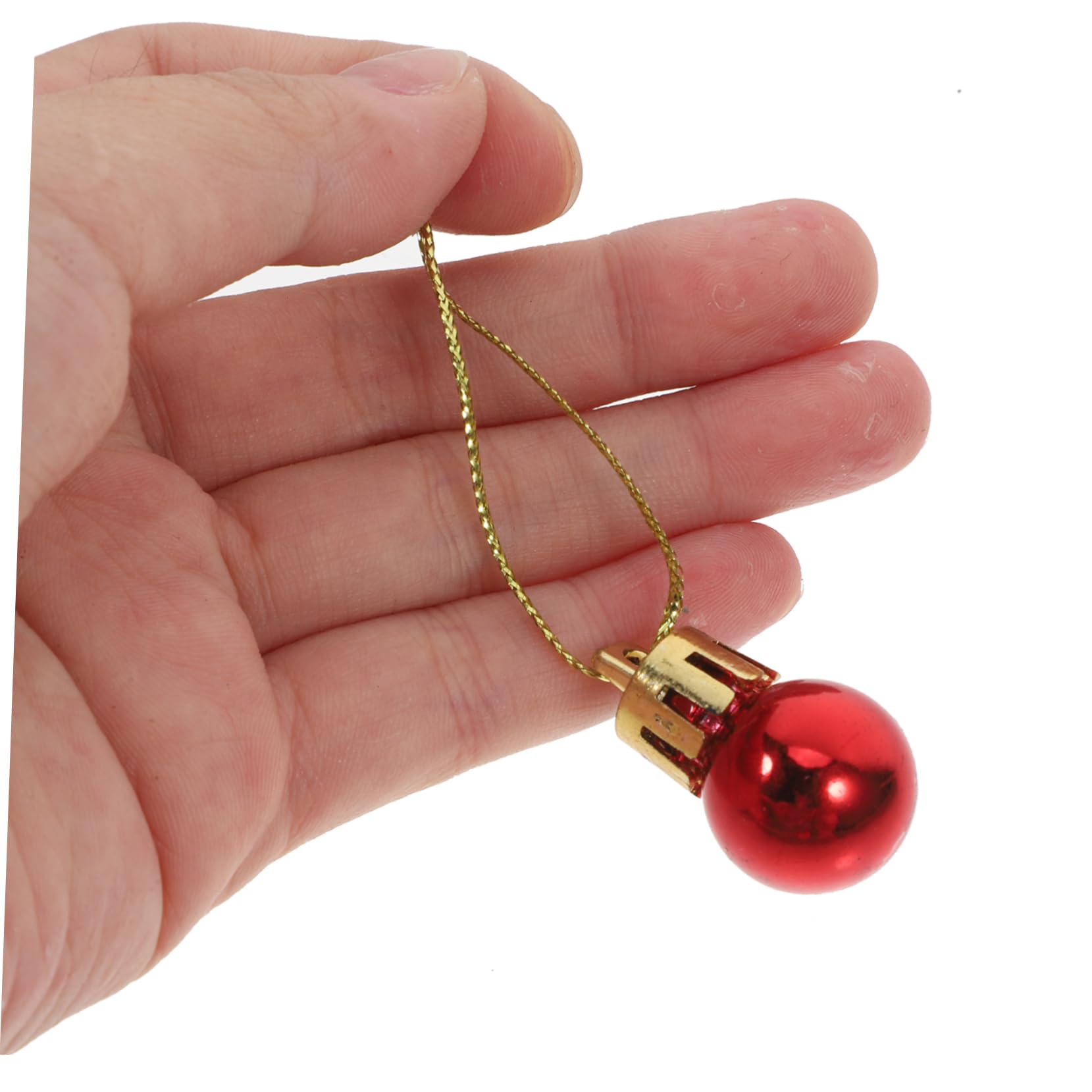 Zerodeko 24pcs Boules de Noël Rouges Miniatures Suspendues 2cm en Plastique Légères et Décoratives pour Fêtes de Festival et Décoration d'arbre de Noël