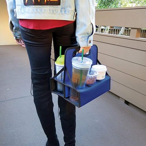 Miniatura 4 de Preferred Nation Portavasos reutilizable (juego de 2), capacidad para 6 tazas o latas de café de soda, marco resistente y base sólida, plegable,