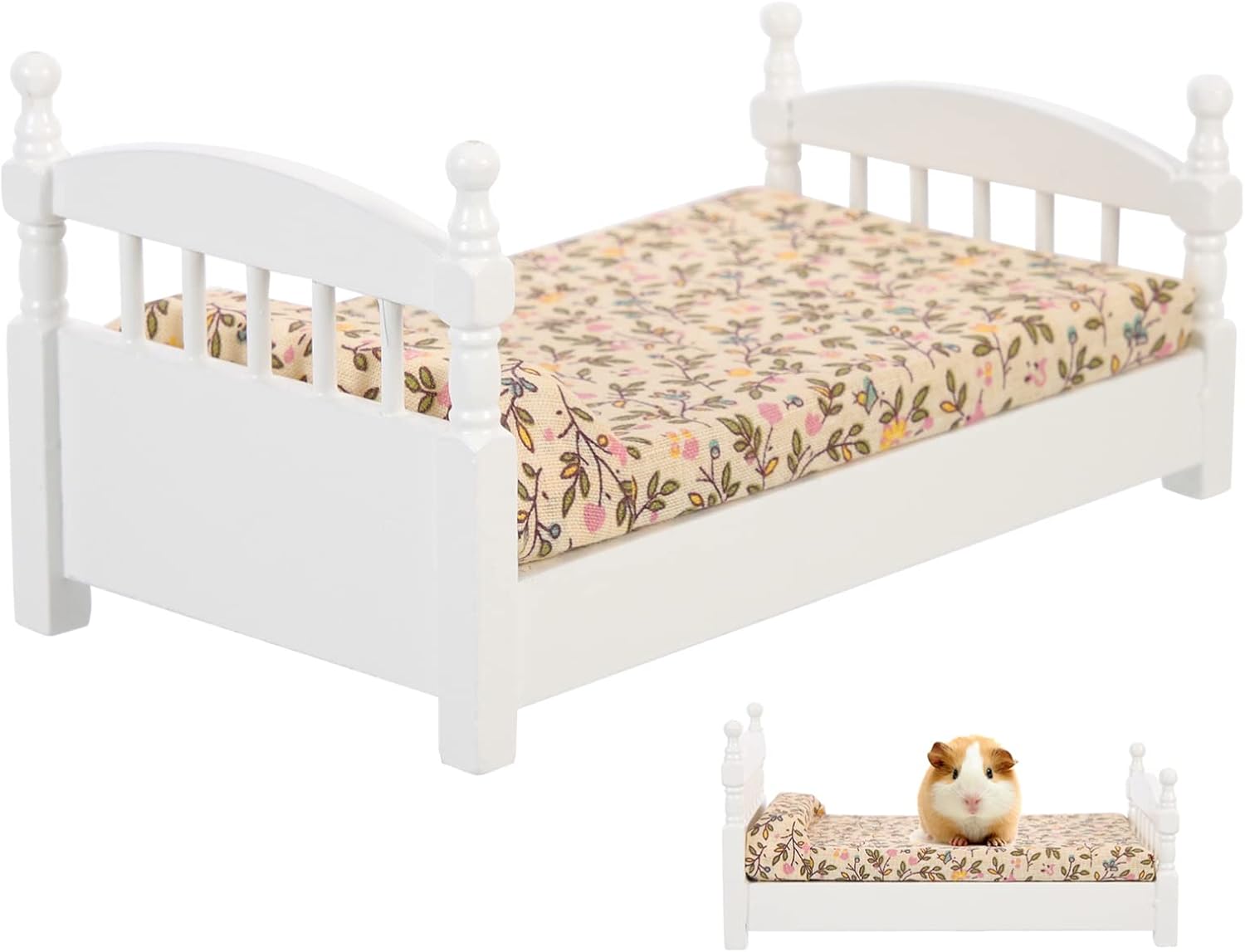 PATKAW 1 Juego de Cama de Casa de Muñecas en Miniatura Cama Delicada para Ratas Muebles para Casa de Muñecas Juguete Compacto para Hámster Accesorios para Casa de Muñecas Habitación para