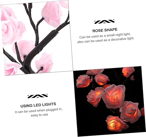 Miniatura 5 de DOITOOL Rose Tree Lights Lámpara Led Nightlight Lampara De Escritorio Led Luz De Escritorio Led Luz De Noche Bombillas Lámpara De Flor De Forma De