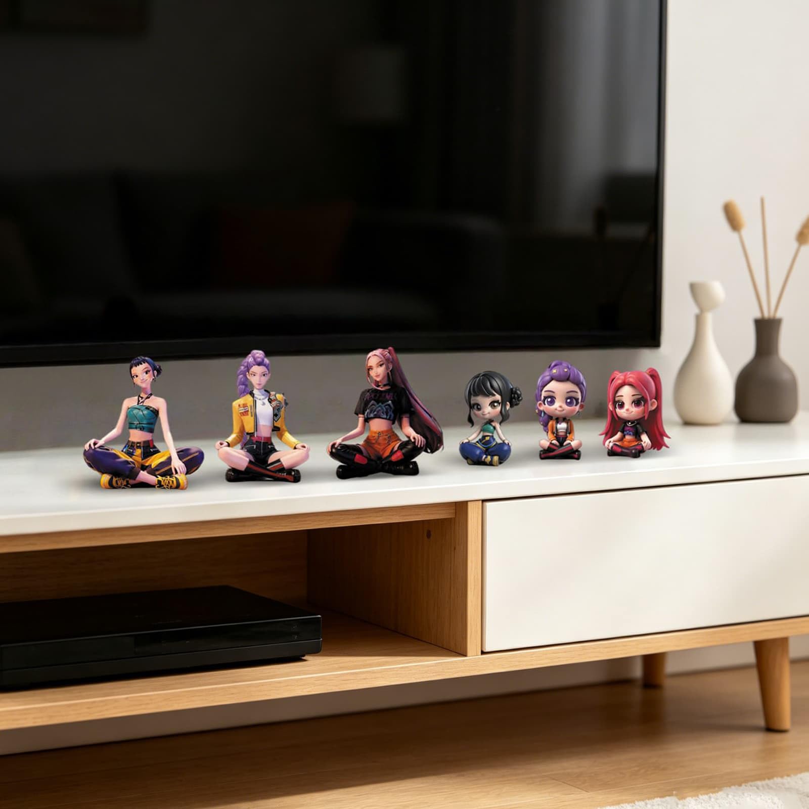 6 statuette a forma di cartone animato, modello da collezione, regalo creativo per i fan