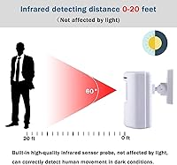 Vista 4 de Alarma de sensor de movimiento BESTOONE, alarma inalámbrica de largo alcance para entrada, sistema de seguridad para el hogar con timbre eléctrico