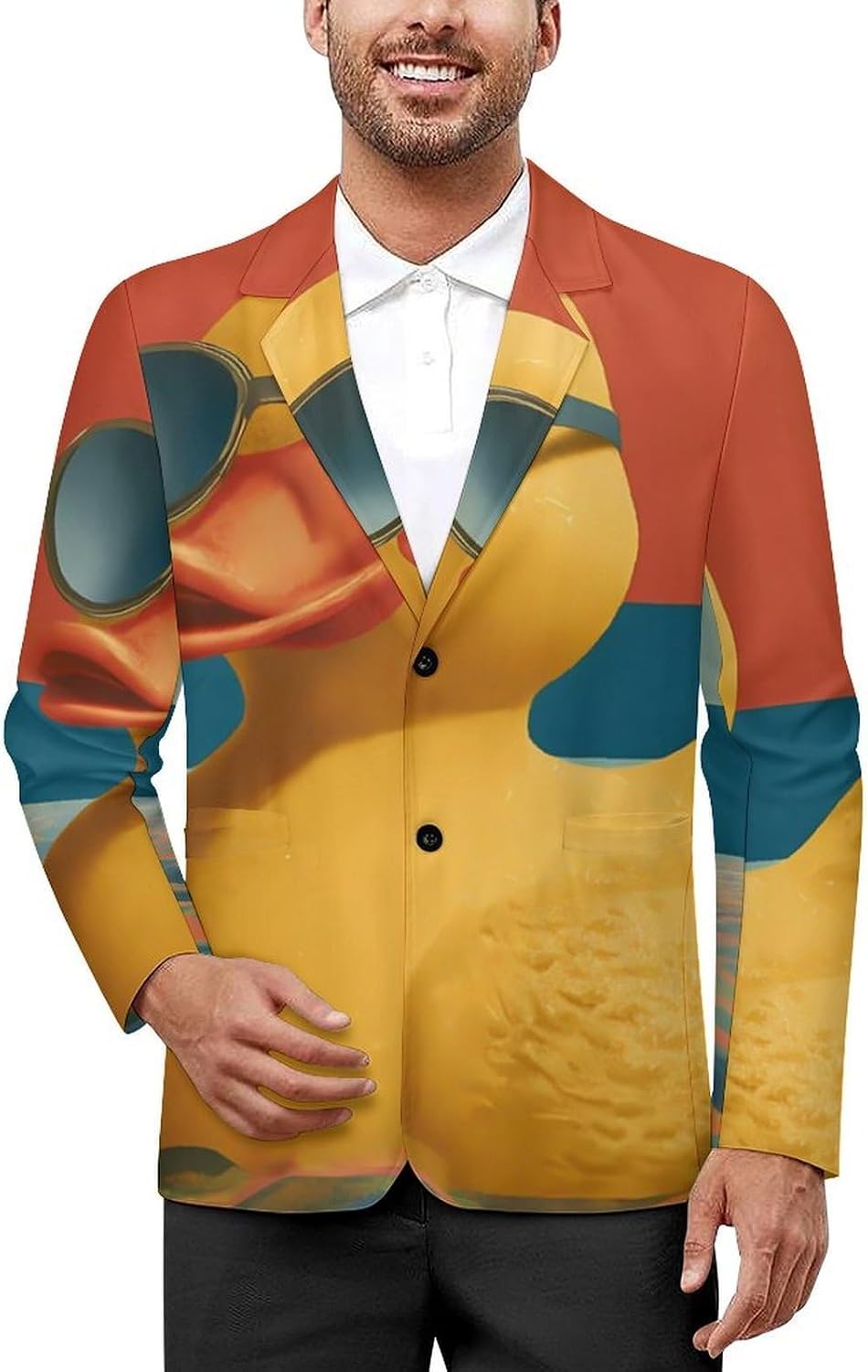 Vintage Rubber Duck Suits Blazer for Men Two Buttons Business Jacket Coat Wedding Dinner Party