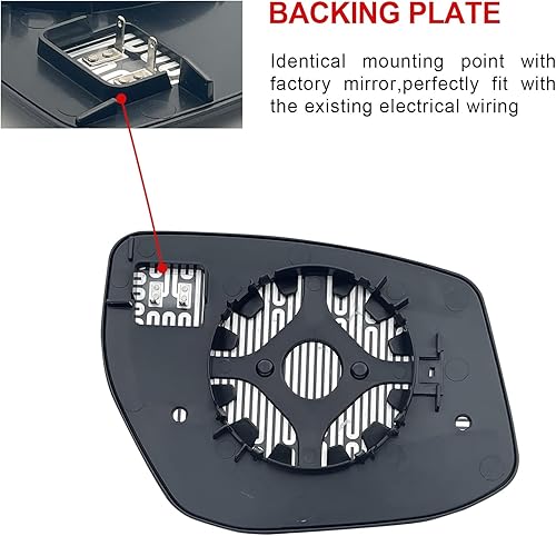 Miniatura 4 de Espejo calefactable para el lado del conductor, compatible con Nissan Altima Sentra 2013-2018, espejo para Nissan Altima Sentra, espejos laterales