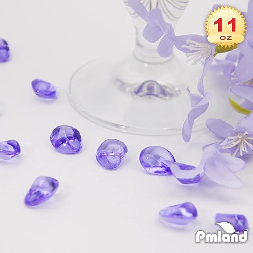 Miniatura 5 de PMLAND 370 piezas de piedras acrílicas transparentes de 0.631 pulgadas, dispersión de mesa, boda, novia, baby shower, decoración de fiesta, rellenos