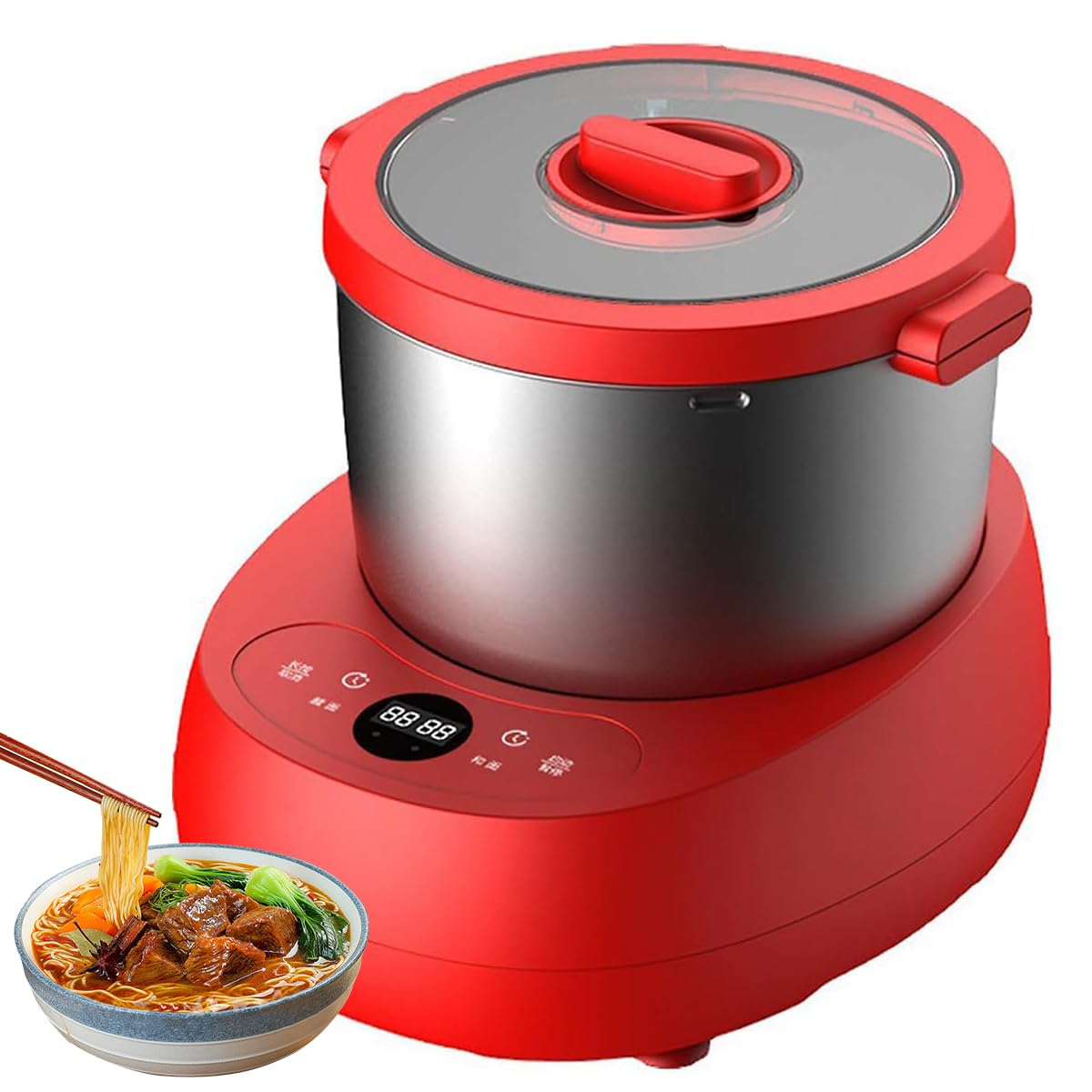 Mélangeur de pâte en spirale électrique 5L rouge en acier inoxydable pour cuisine