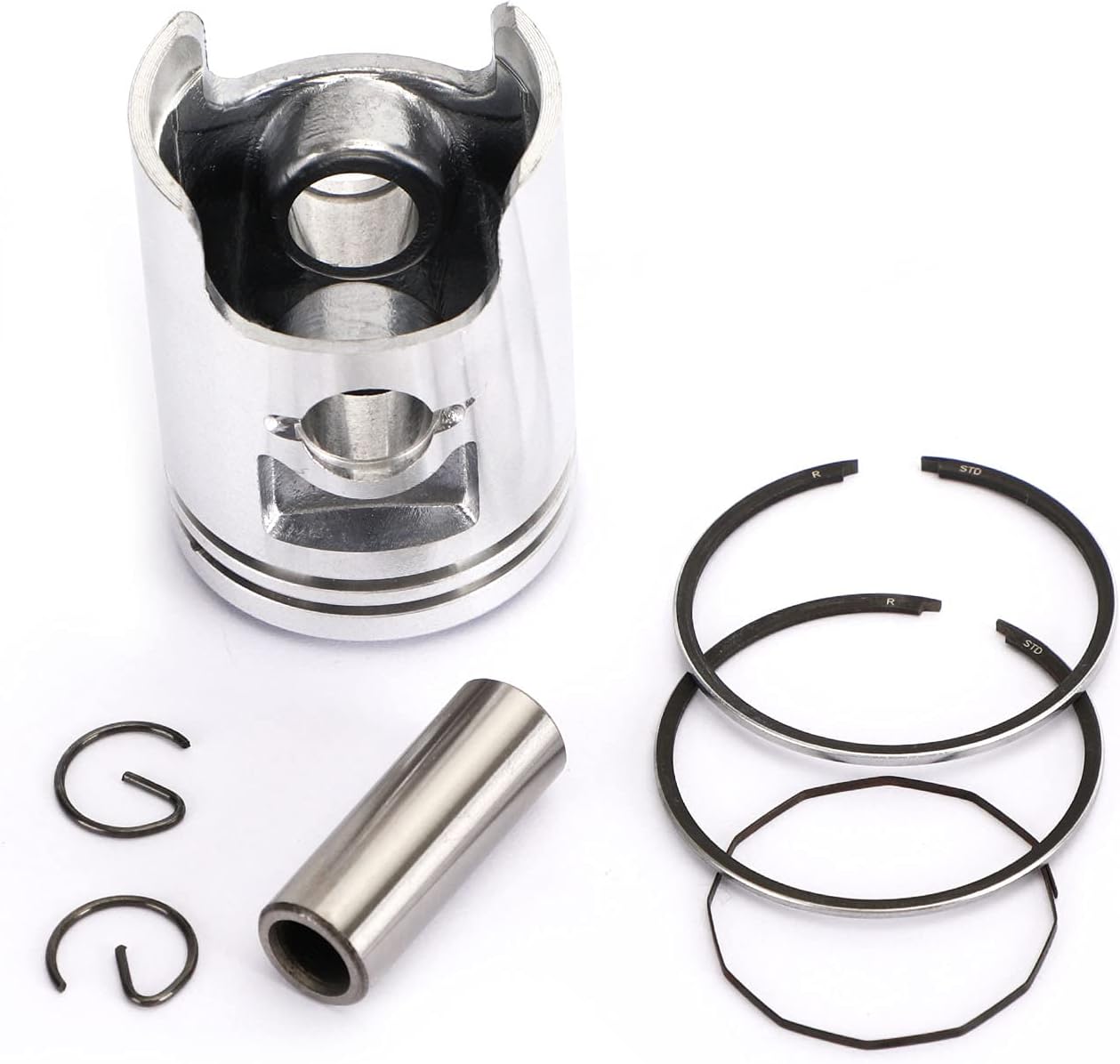 Artudatech Piston Ring Kit Std 39Mm Fit for Honda SK50MN DIO SR 1991-1992, for Sym Fiddle 50, for Daelim Cordi 50, for Kymco Grand Dink 50, Piston & Rings Set 39mm