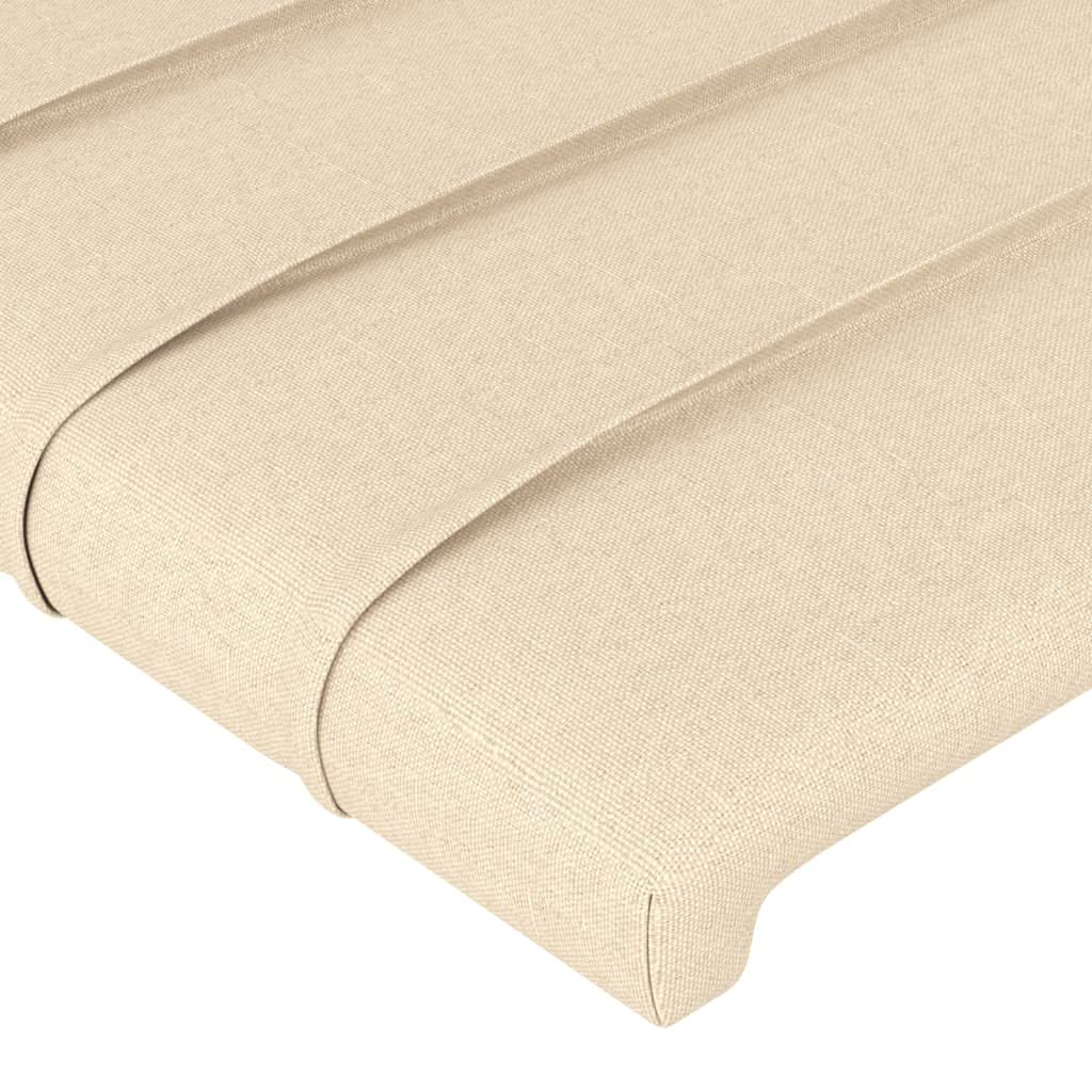 Cabecero de cama LED crema (203 x 16 x 118/128 cm, altura ajustable, tejido acolchado, diseño moderno, respaldo cómodo, para dormitorio, dormitorio adolescente, habitación de invitados