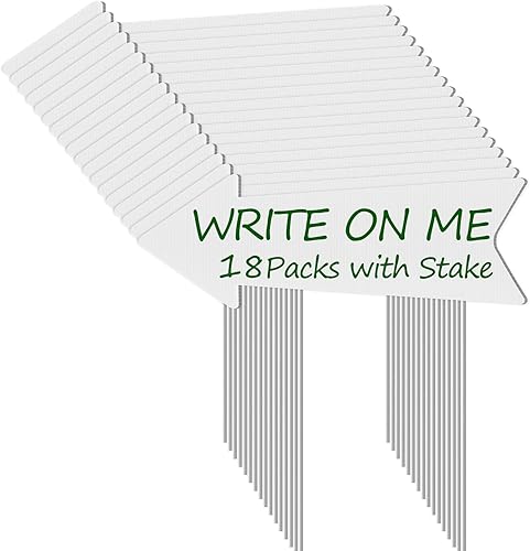 Miniatura 7 de Remiawy - Letreros direccionales de flecha con estacas, paquete de 4 letreros de patio en blanco de 17 x 6 pulgadas, letreros de estacionamiento de