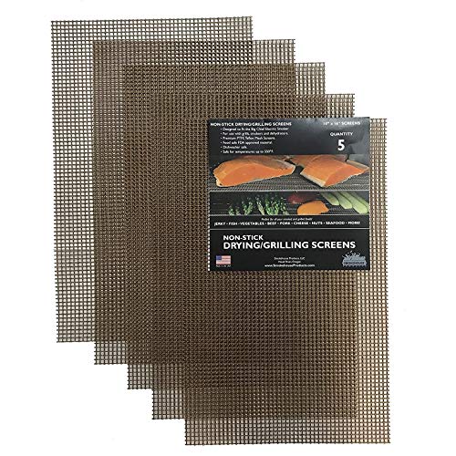 Smokehouse Products Big Chief Drying Screens, Non-Stick, Drying & Grilling Screens for More Versatility Smoking and Grilling Meat, 5-Pack