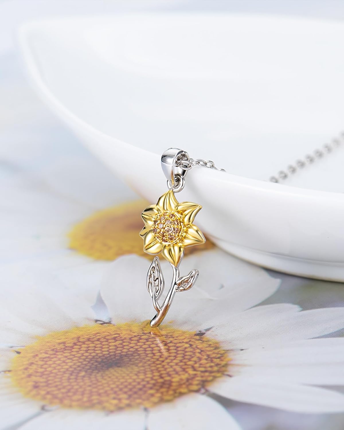 Tarsus Sunflower Necklace, You are My Sunshine, Sunflower Gifts Ideas for Women, Inspirational Gifts for Women Teen Girls Birthday Christmas Valentines Day image 4 of 7 B09P19GT12