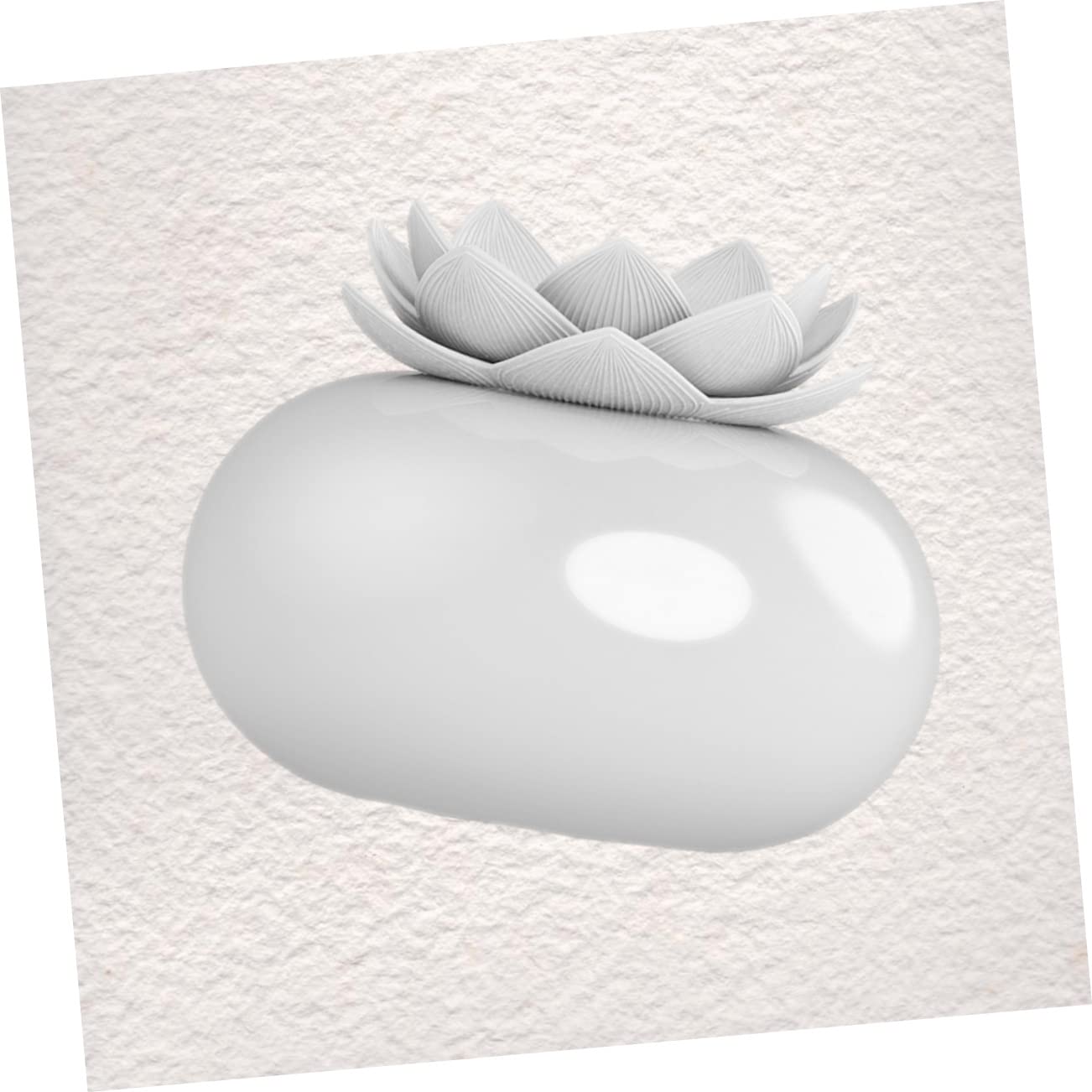 ABOOFAN Diffusore di Aromi Forma di Loto in Ceramica Umidificatore Nebbia Silenzioso Macchina per Design Bianco e Rosso per Camera da Letto Soggiorno Ufficio