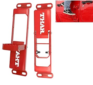 SGTB Car Thar Door Hinge Foot Step with Folding Pedal Footrest Set of 2