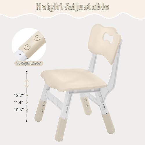 Miniatura 5 de Silla ajustable para niños, silla infantil ajustable de 3 niveles de altura, sillas para niños y niñas de 2 a 8 años, juego de asiento para niños