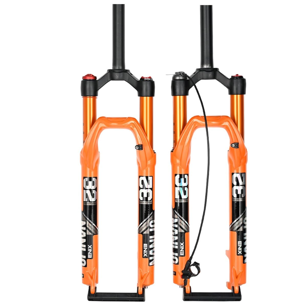 Horquilla Delantera para Bicicleta de montaña MTB con Tubo Recto de 1-1/8", suspensión neumática, 26", 27.5", 29", Recorrido, 100 mm QR, 100 × 9 mm, Freno de Disco de liberación r