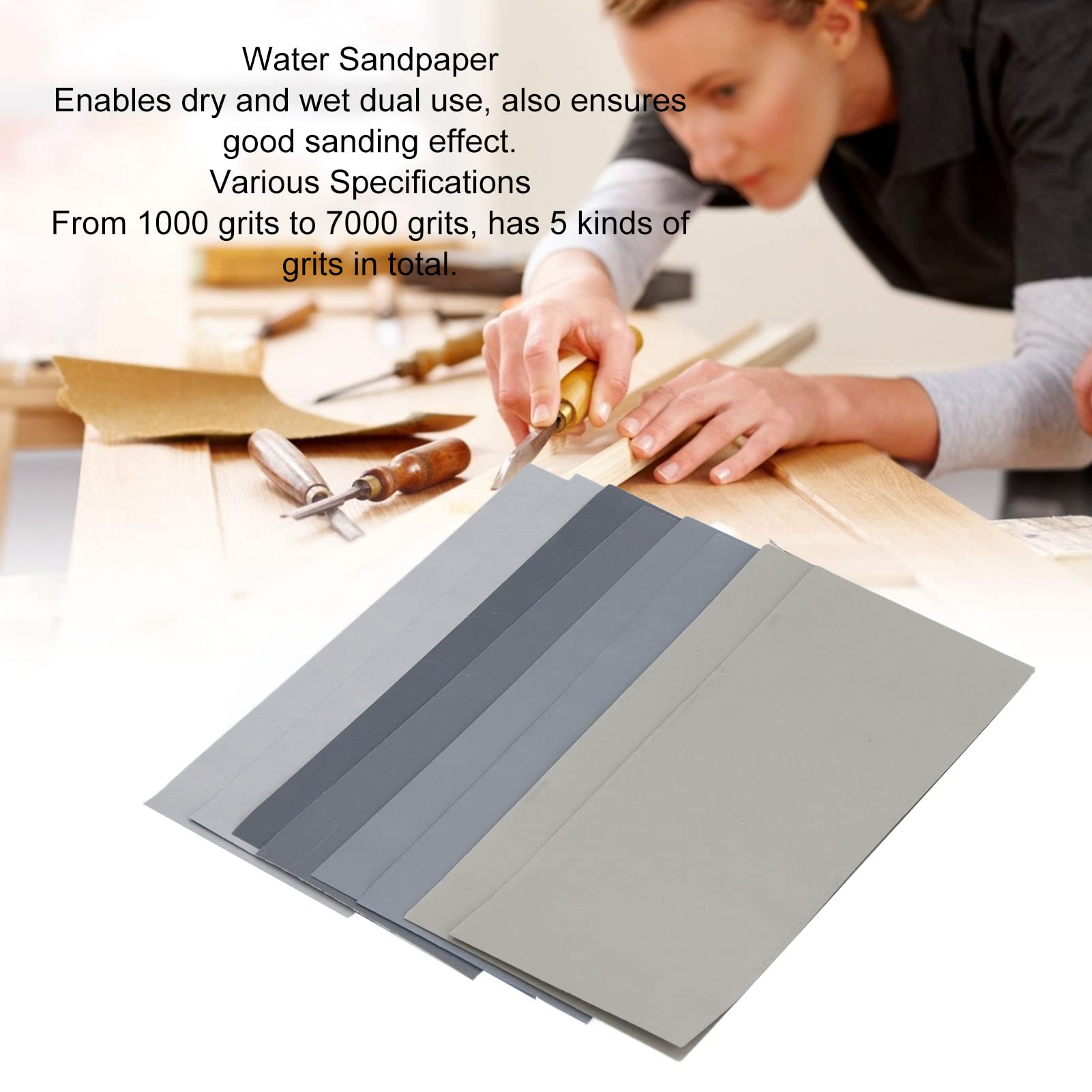 20Pcs Sand Paper,Dry Wet Sandpaper Resin Sanding Sand Paper 1000 to 7000 Grit Waterproof Set Kit for Sanding
