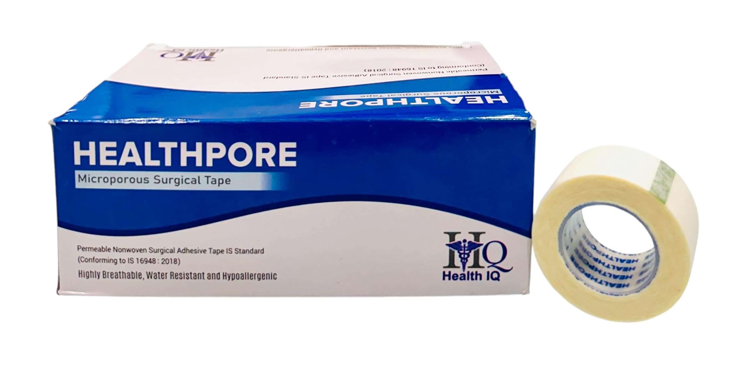 HealthIQ HEALTHPORE Microporous Tape � Breathable, Waterproof and Versatile Hypoallergenic Adhesive Tape for First Aid, Wound Care, and Secure Dressing (7.5CM(3") X 9MTR)