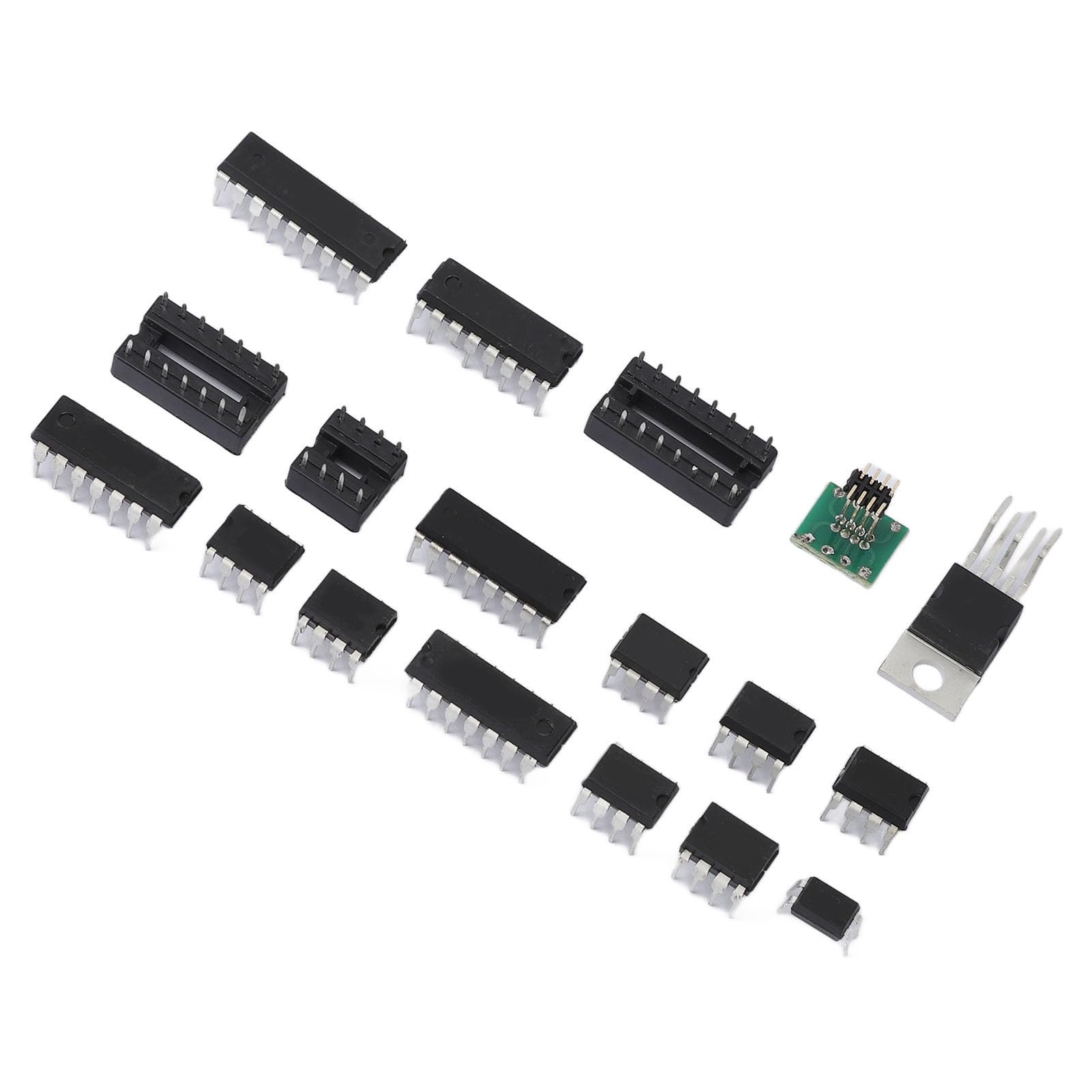 150Pcs Integrato XL IC Chip Assortimento Kit Opamp Oscillatore IC Chip e Prese Assortiti Set per Apparecchiature Elettroniche