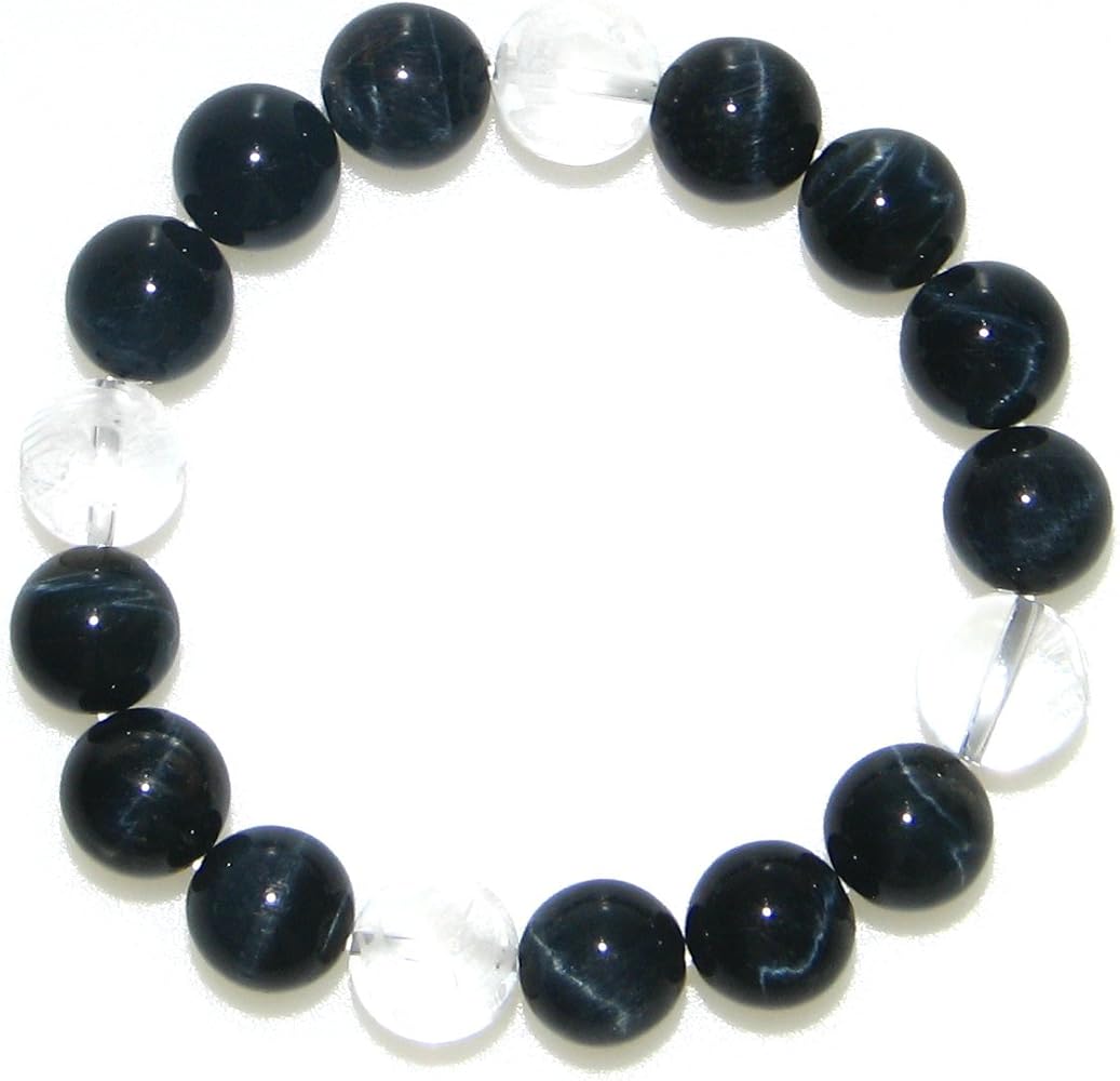 Amazon | 風水四神彫水晶＆ ホークスアイ（ブルータイガーアイ）12mm