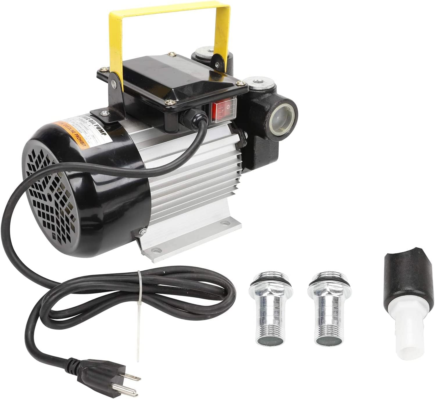 Electric Fuel Transfer Pump Self-Priming Pump & Bypass Valve Oil Fuel Transfer Extractor Fuel Diesel Kerosene 110V 550W Induction Motor High Flow 60L/min 16 GPM for Commercial Use