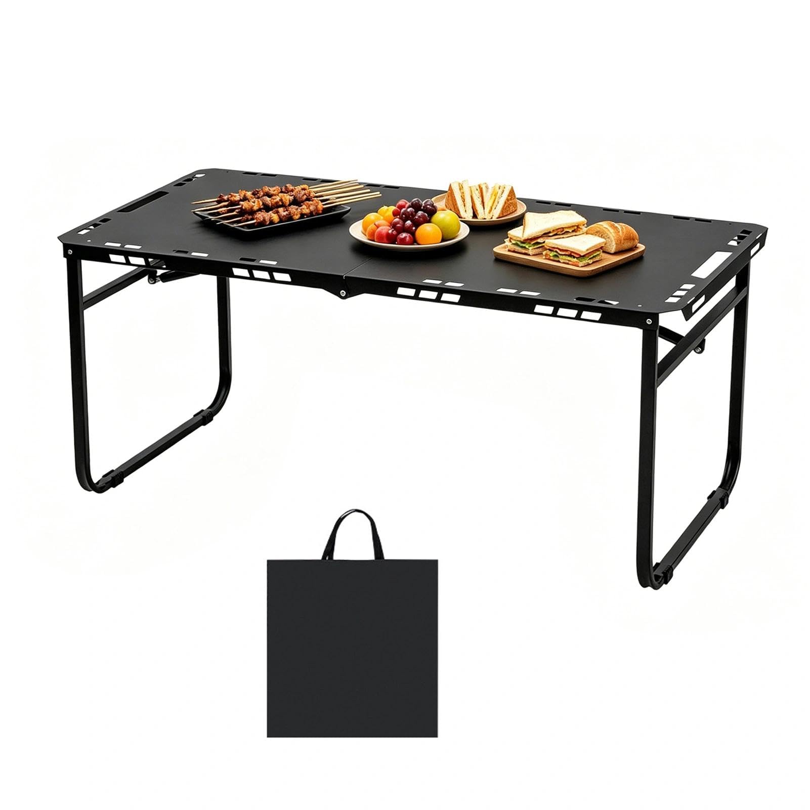 Table de camping pliante en acier au carbone haute résistance