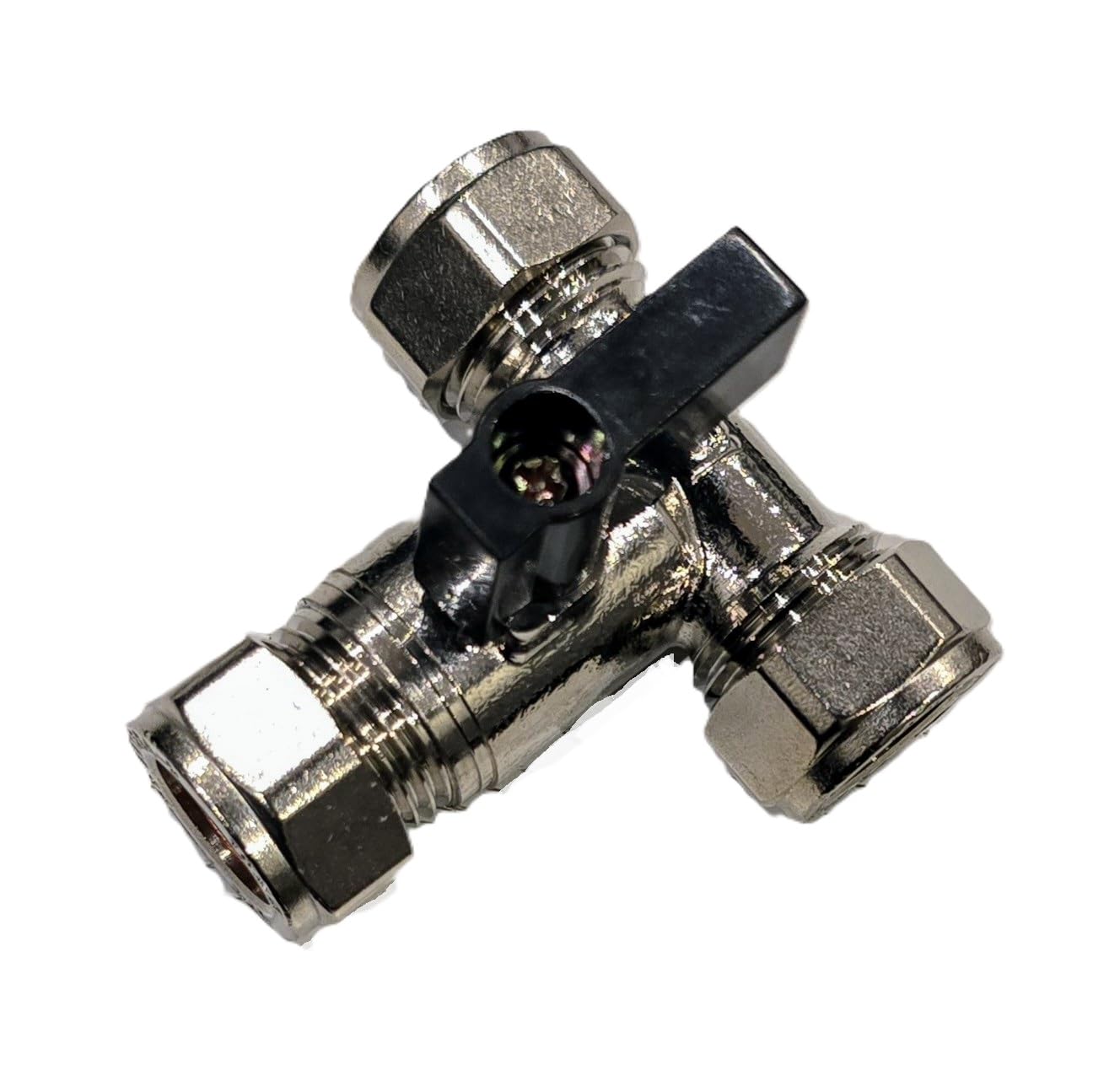 22.5 Team Controls Chrome Tc Lever Isolating Valve Full Flow 15Mm Large Bore Tee Isolation Service Valve