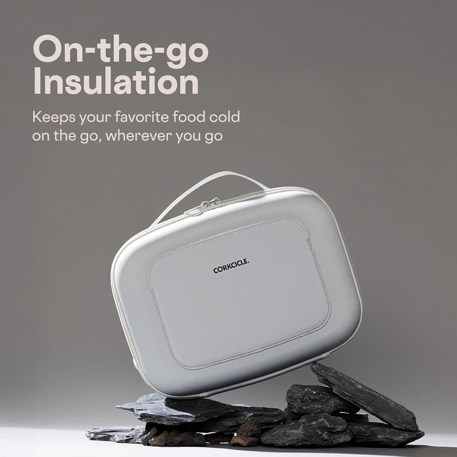 Corkcicle Lunchpod Insulated Lunch Bag - Crush-Proof Design - Food Safe Interior - Exterior & Interior Pockets - 11” x 8.75” x 4” - Summer Gift - Keeps Food Cold - Black Neoprene