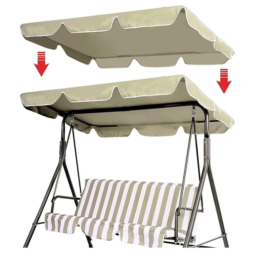 Toit De Rechange Pour Chaise-balancelle De Jardin 2-3 Places Housse De Remplacement Balancelle Canopée Auvent De Balancelle Extérieur Imperméable(Beige,75x47in-191x120cm)