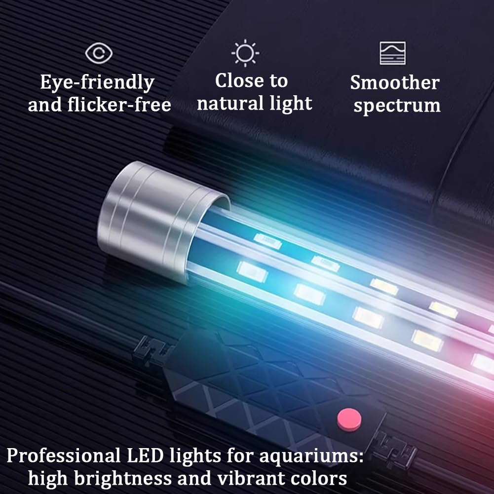 Set di Acquari Ecologici A LED, Lussuoso Acquario Verticale di Grandi Dimensioni, Acquario in Vetro Ad Altissima Definizione, Classico Acquario Senza Cornice con Grande Schermo,Length 80cm d