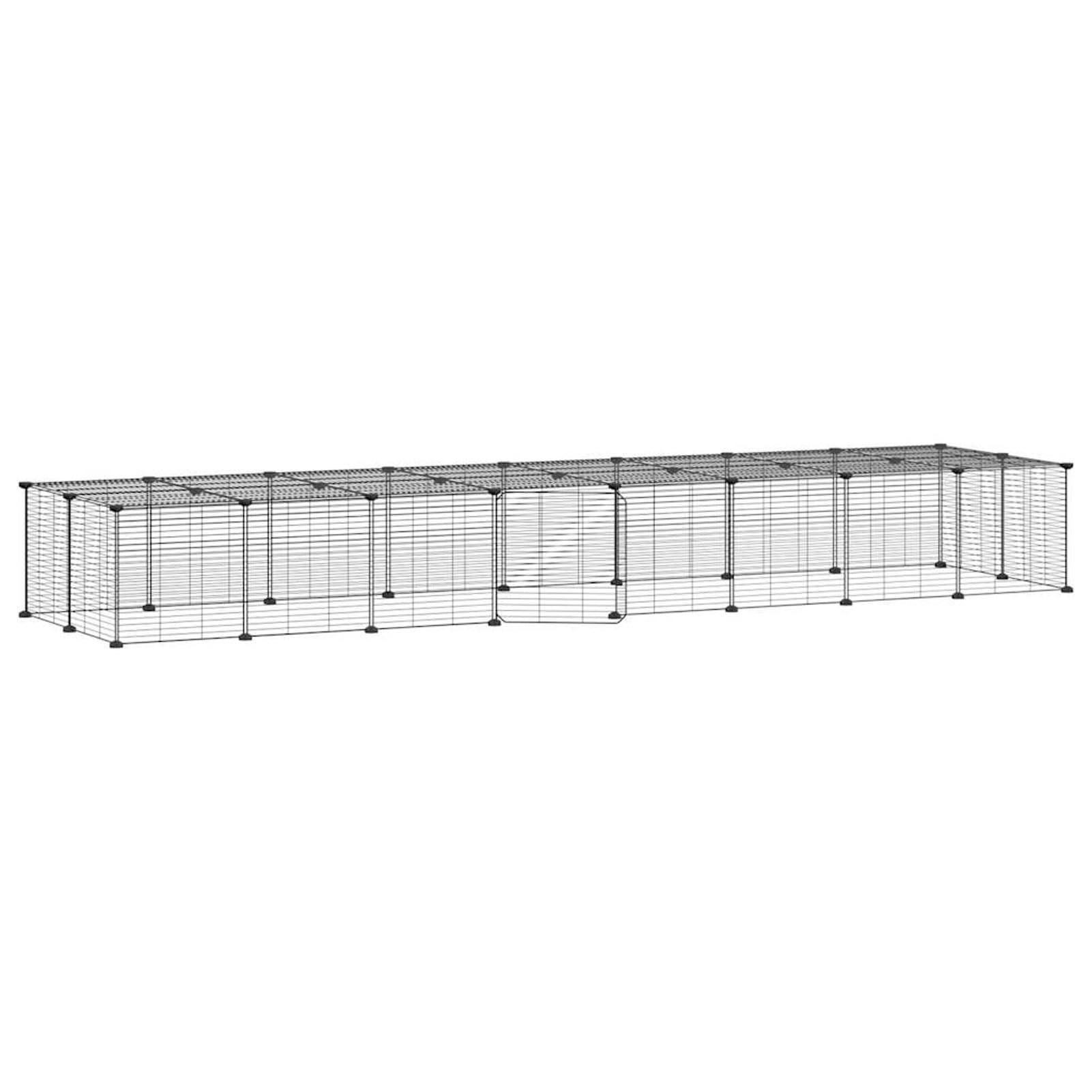 Jaula para Mascotas de 36 Paneles Puerta, Xichuzi Jaula Cobaya, Jaulas para Conejos, Valla para Mascotas, Recinto para Conejos, Parque para Conejos, Cosas para Conejos, Acero Negro 35x35 cm