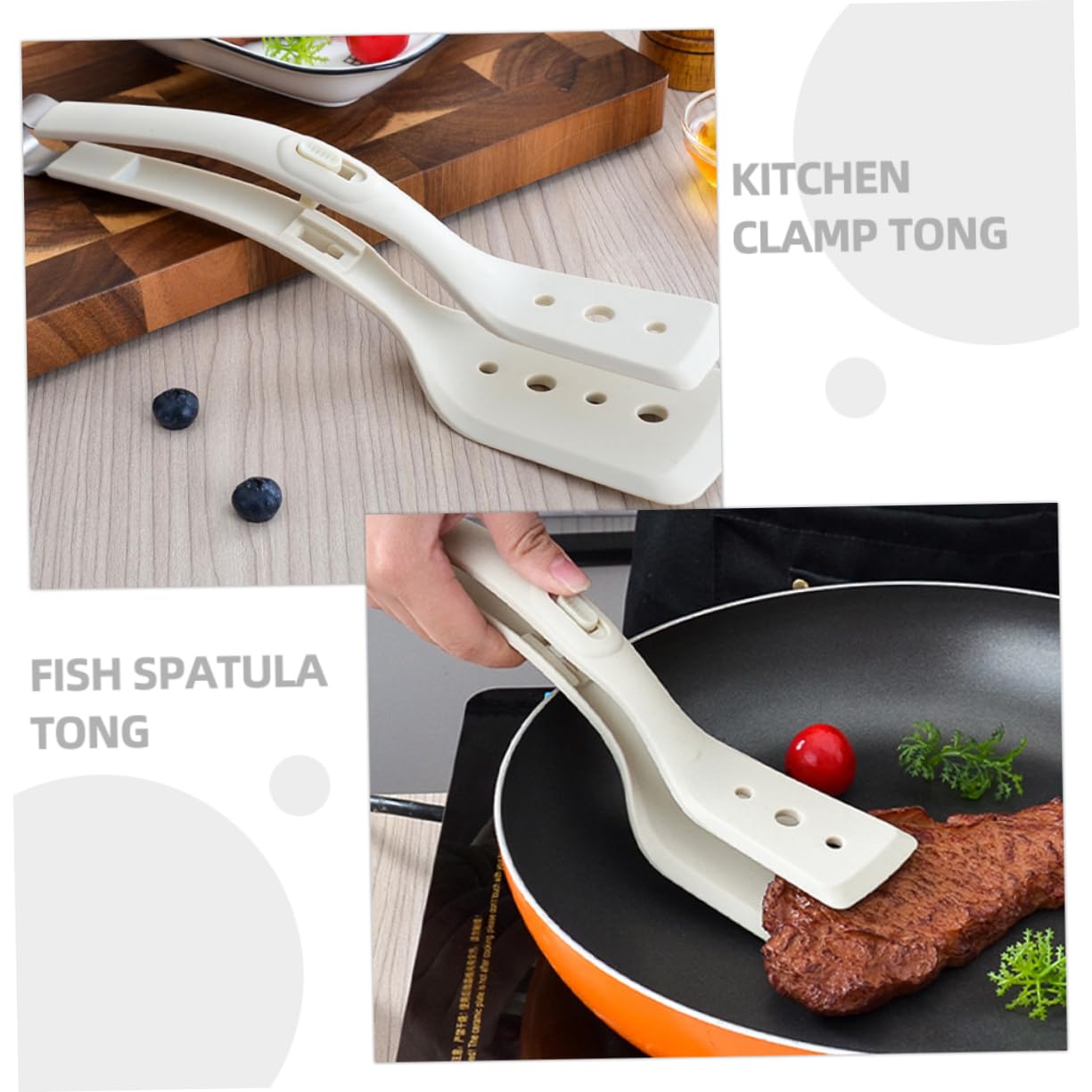 Alipis 5 Stück Silikon Klammern Für Gebratenen Fisch Kelle Silikonspatel Zange Spachtelzange Klemme Lebensmittelspatel Zange Kochzange Silikon Schaufel Werkzeug