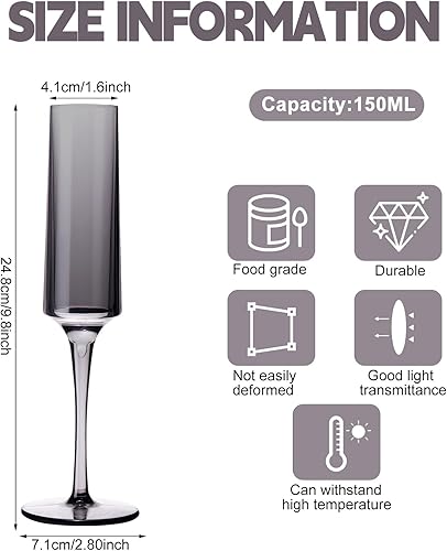 Miniatura 2 de Nuenen Copas de champán de plástico irrompibles de 5 onzas, copas de champán reutilizables para brindis de vino, copas de cóctel desechables para