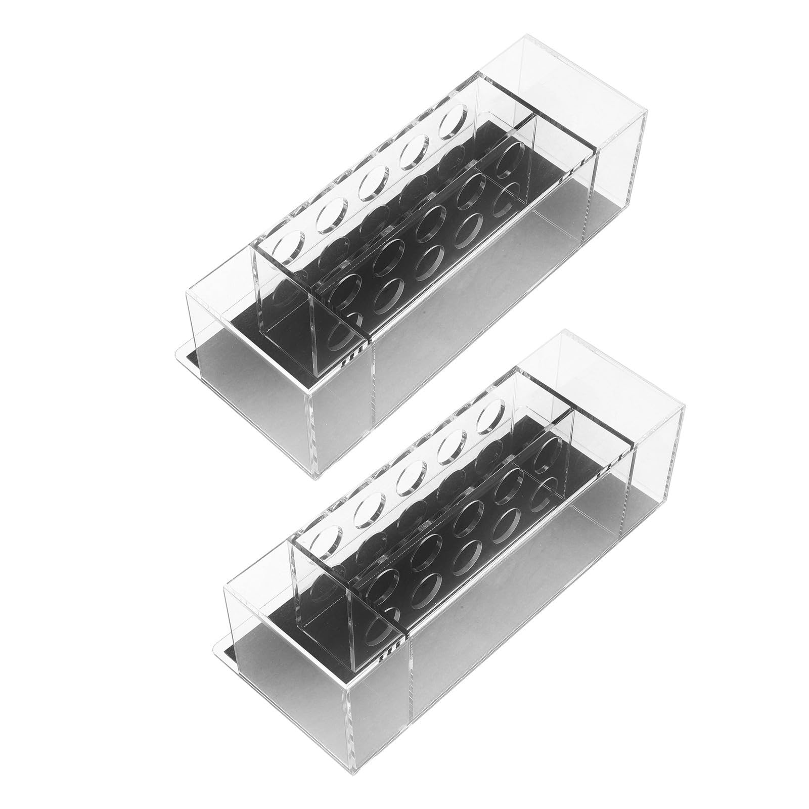 Lurrose 2 Pezzi Portapenne con Magnete Integrato e Design Impilabile a Strati in Acrilico Trasparente Supporto Allargato Multifunzione per Penne Metalliche e Matite, per Scrivanie