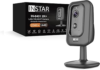 INSTAR IN-8401 2K+ schwarz - LAN/WLAN Überwachungskamera mit KI (AI) - IP Kamera - WPA3-2,4 und 5Ghz WiFi - 2-Wege Audio - PIR - Wärmesensor - Nachtsicht - 940nm unsichtbare LEDs - HomeKit - MQTT