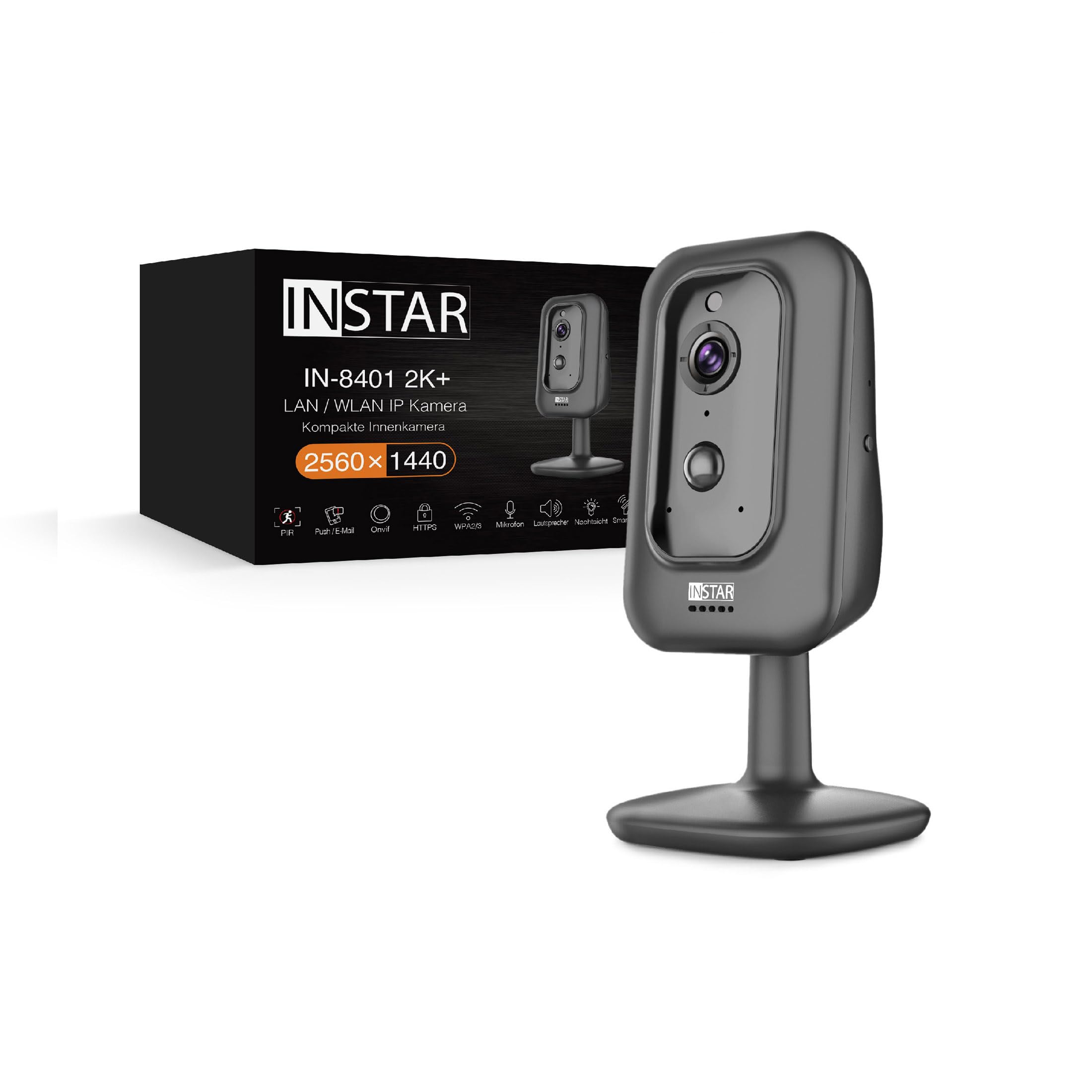 INSTAR IN-8401 IP Camera, 2K+, LAN/Wi-Fi, AI, Night Vision, Smart Home